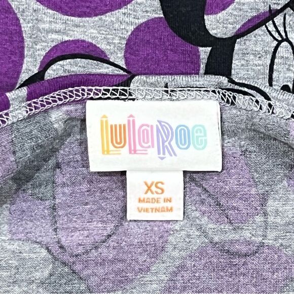 LuLaRoe Irma Minnie Mouse Purple Polka Dot Tunic XS - Picture 3 of 9